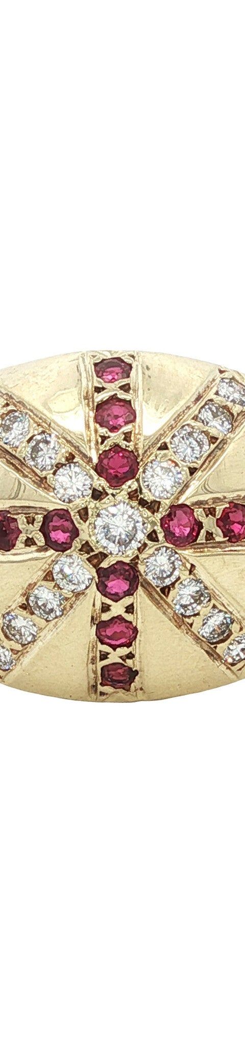 Vintage 14K Gold Ring with Ruby and Diamond
